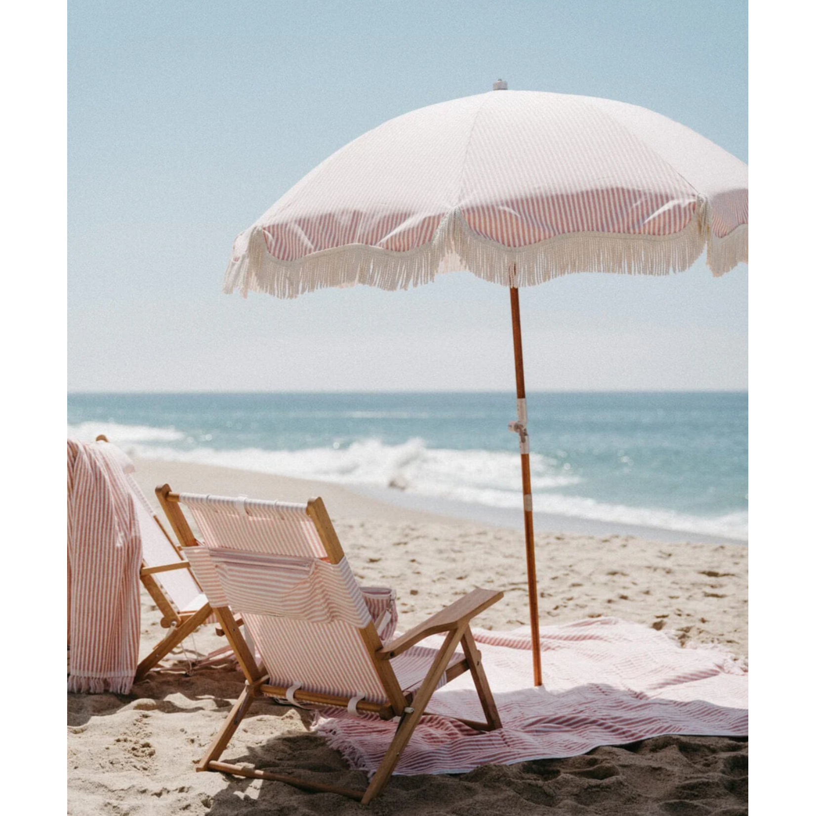 Badetuch Pink gestreift 173x173cm (mittig Loch für Sonnenschirm!)