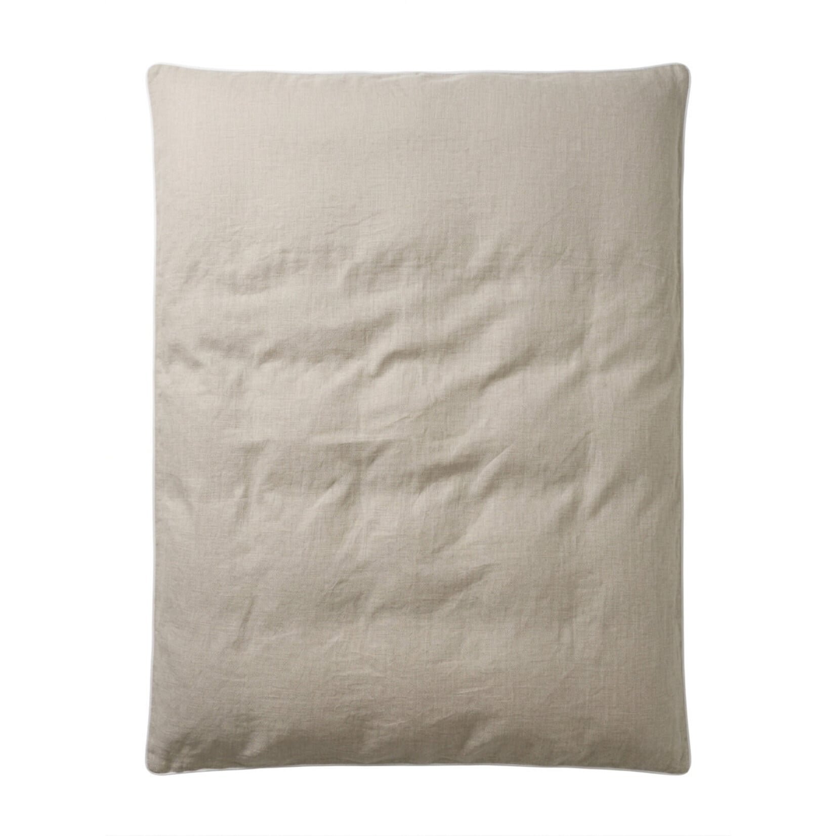 Lindeo Duvetbezug aus 100% Leinen, 160x210cm, natur mit weisser Kedernaht