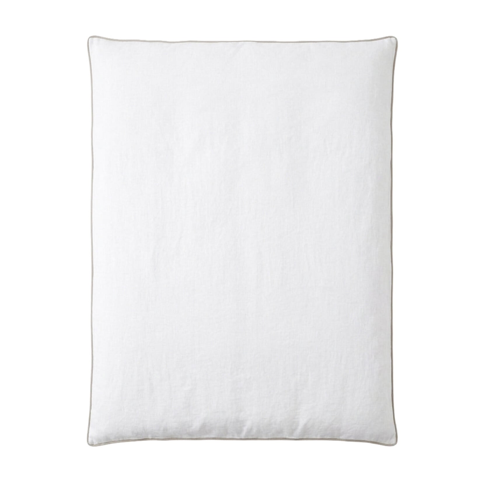 Lindeo Duvetbezug aus 100% Leinen, 160x210cm, weiss mit natural Kedernaht