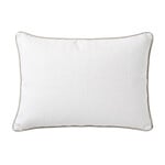 Lindeo Kissenbezug aus 100% Leinen, 65x100cm, weiss mit nature Kedernaht