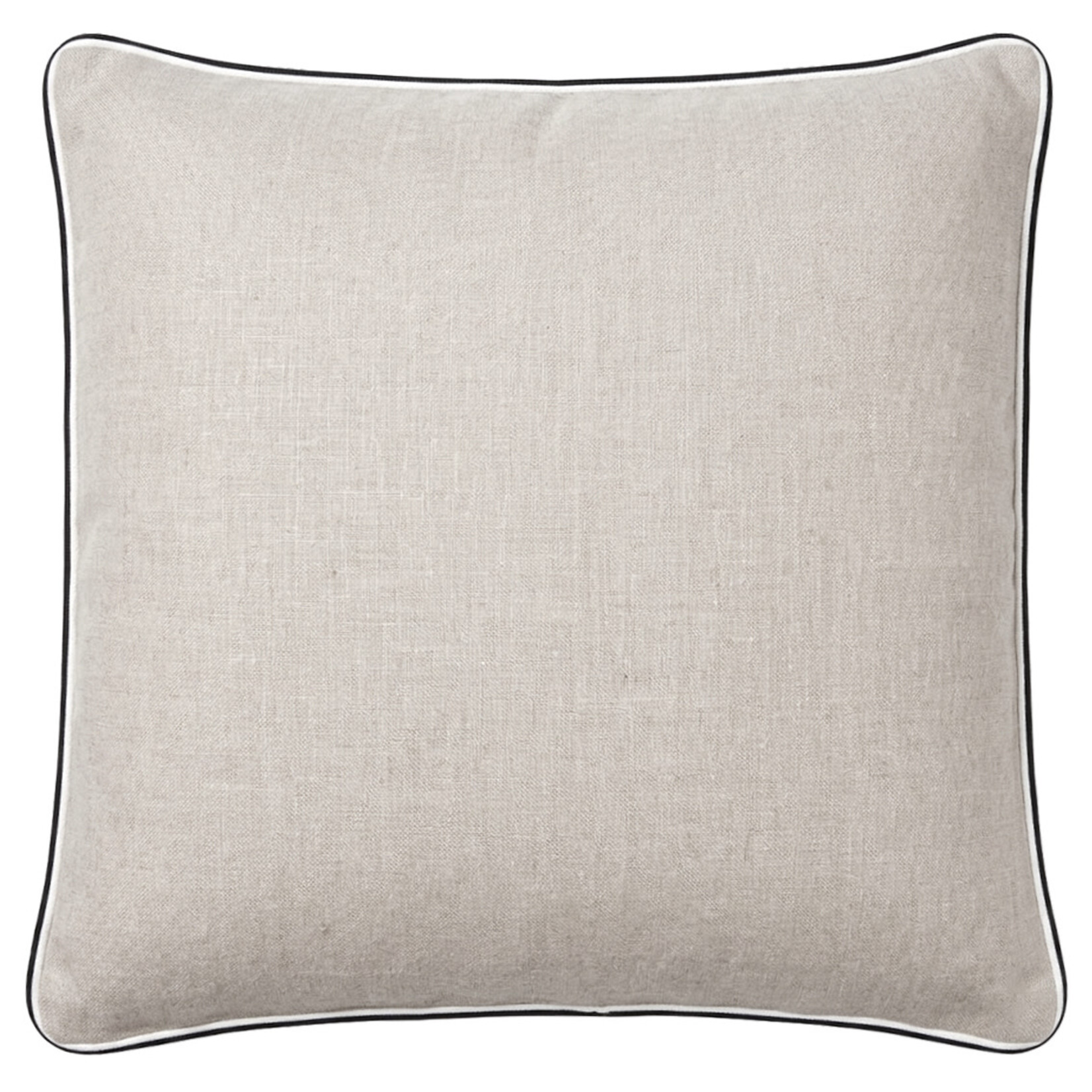 Leinen Kissen natur mit schwarz-weiss Steg 60x60cm