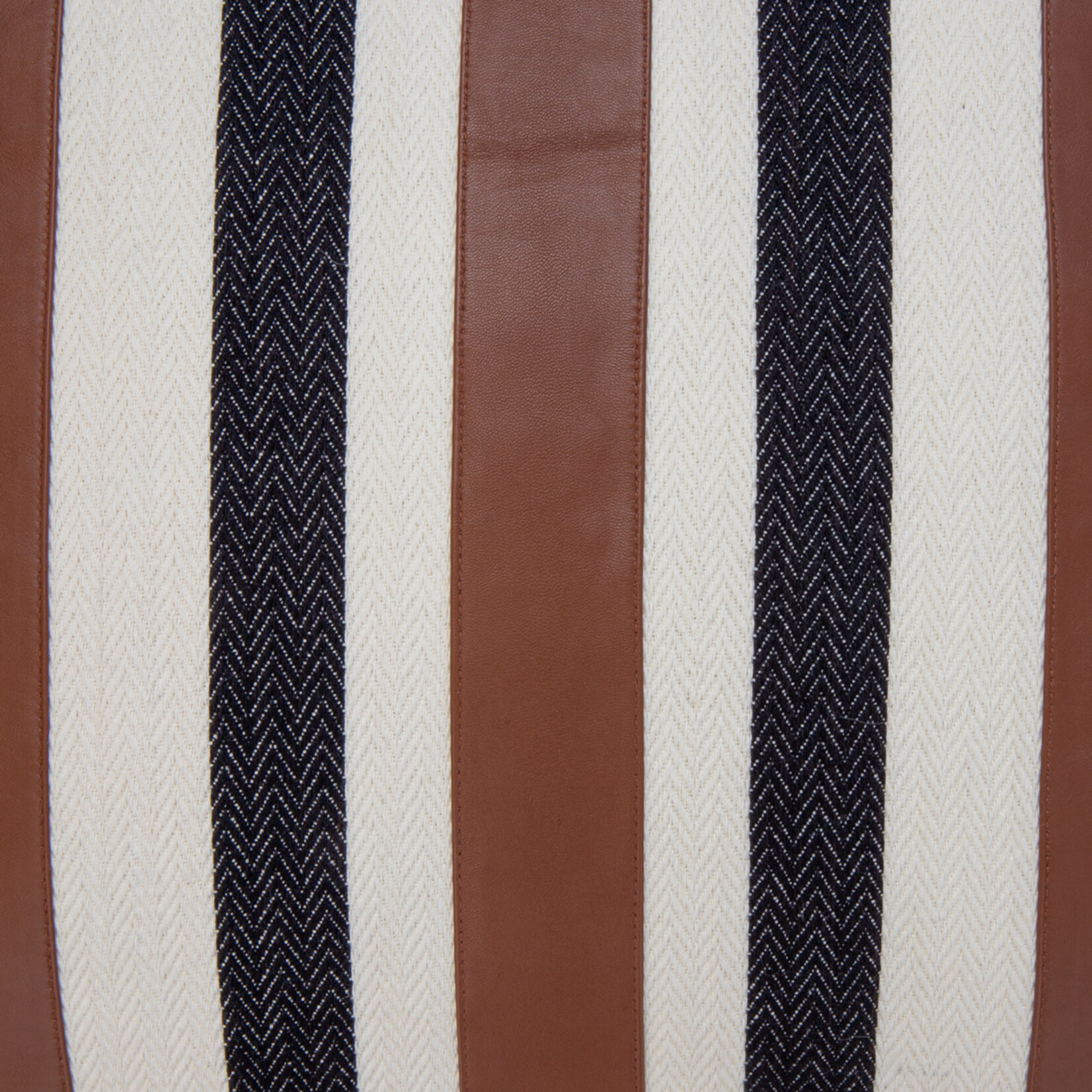 Twill Kissen mit Lederstreifen 50x50cm