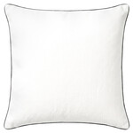 Leinen Kissen weiss mit schwarz-weiss Steg 60x60cm