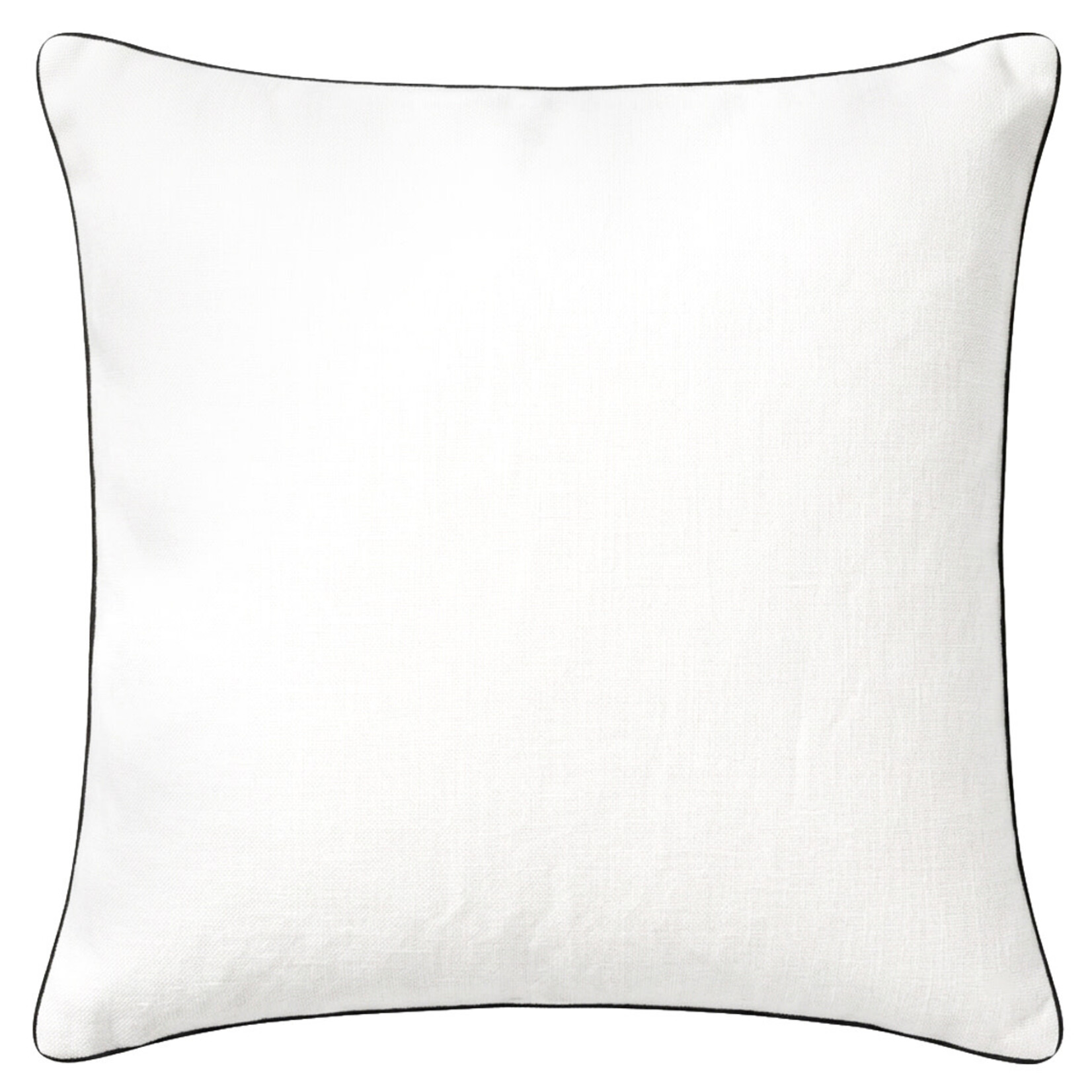 Leinen Kissen weiss mit schwarz-weiss Steg 60x60cm