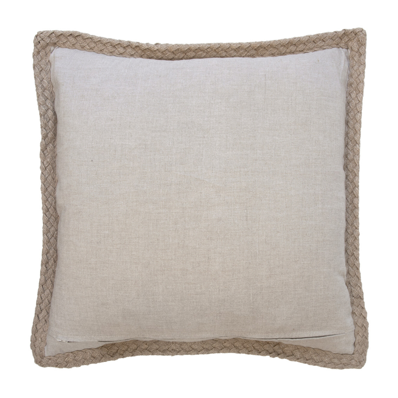 Baumwoll Kissen Blockstreifen Juterand natur 50x50cm