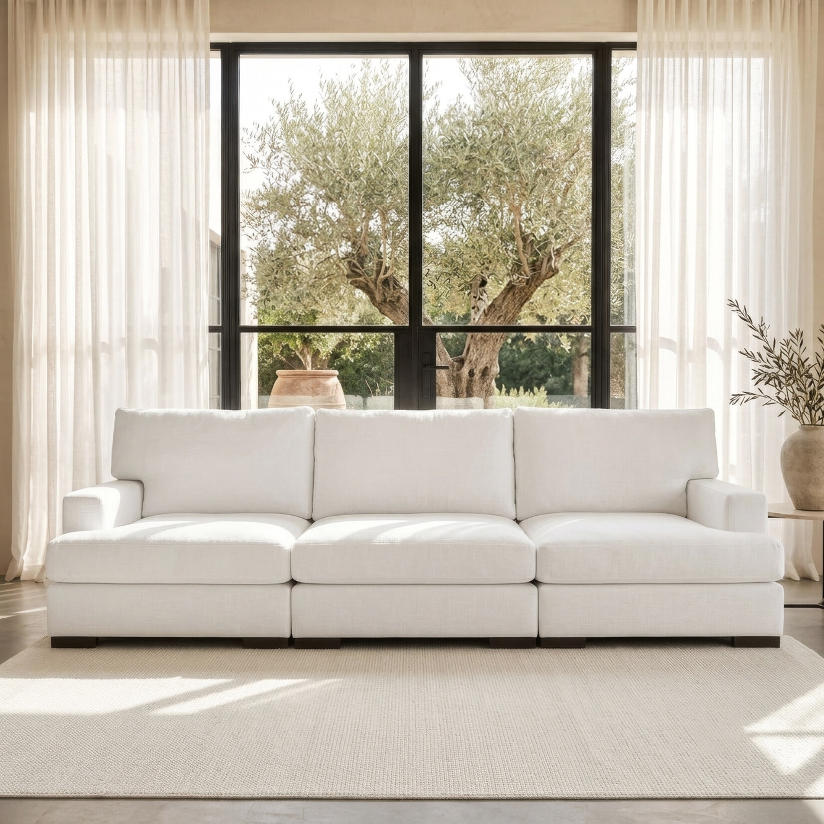 Harsen Sofa, 3-Sitzer, 270x100x89, Stoff: Gent Natural (Kat. E)