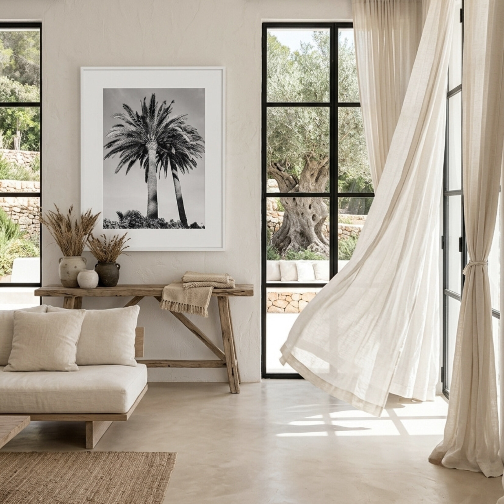Bild Palmier B & WII  75xH95cm Rahmen weiss