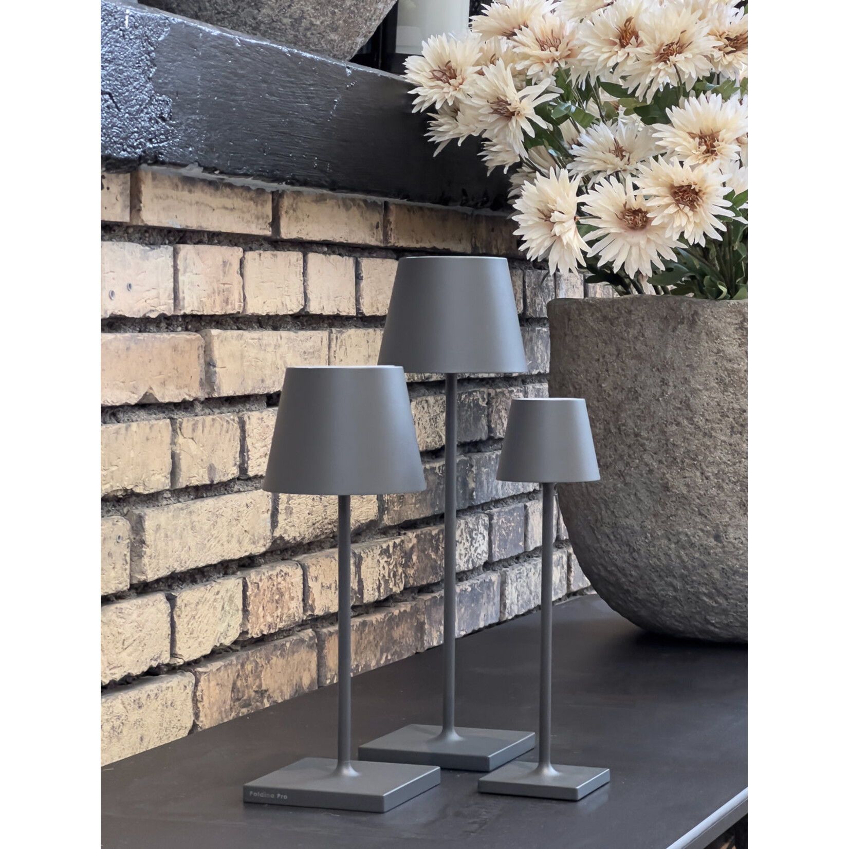 Tischlampe grau D11xH30cm, outdoor