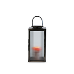 Laterne schwarz mit gerilltem Glas 30x30xH60cm