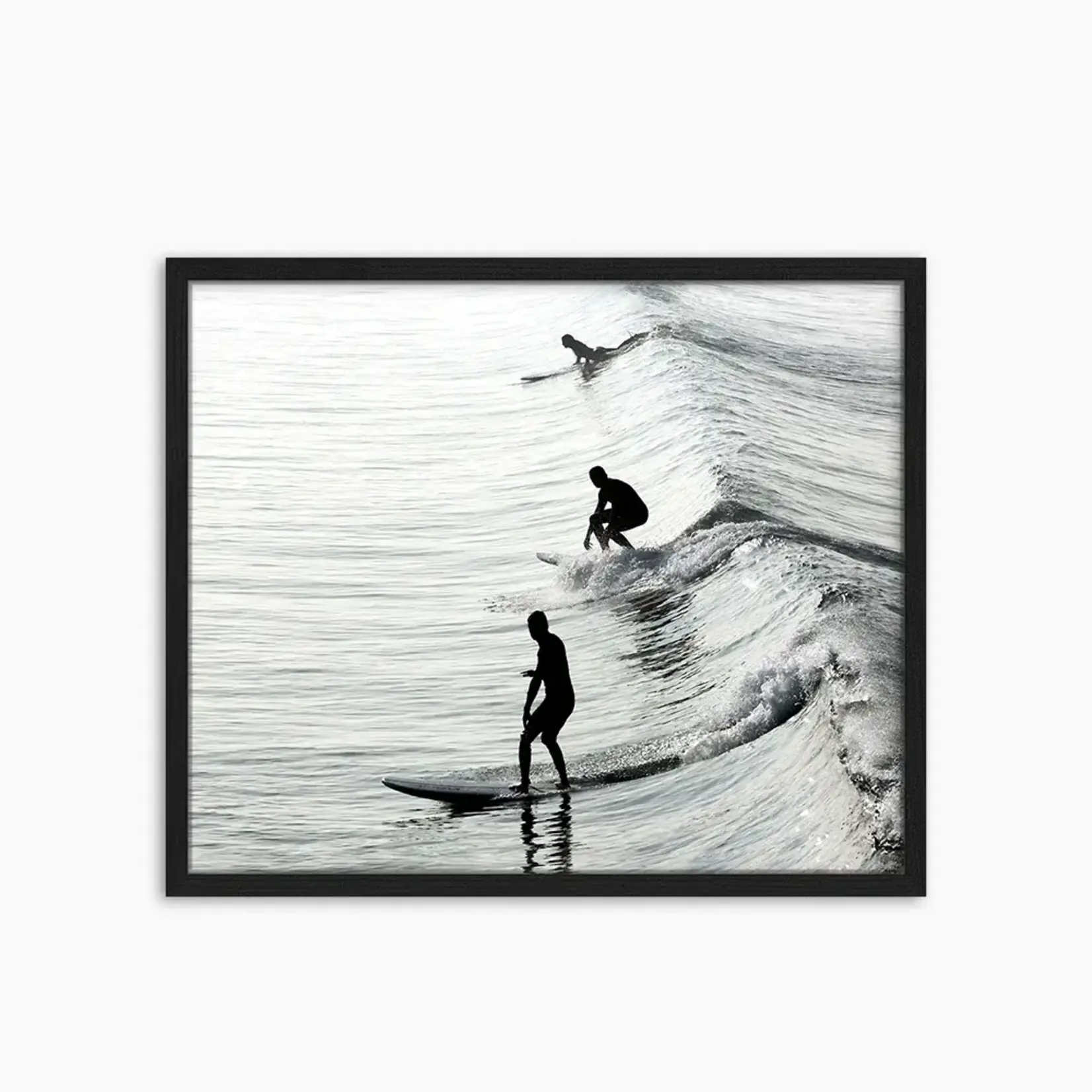 Bild Surfing Dudes Schwarz/Weiss, gerahmt Schwarz, 90x70cm