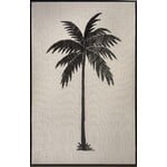Palme schwarz gestickt auf heller Leine, 100x150cm
