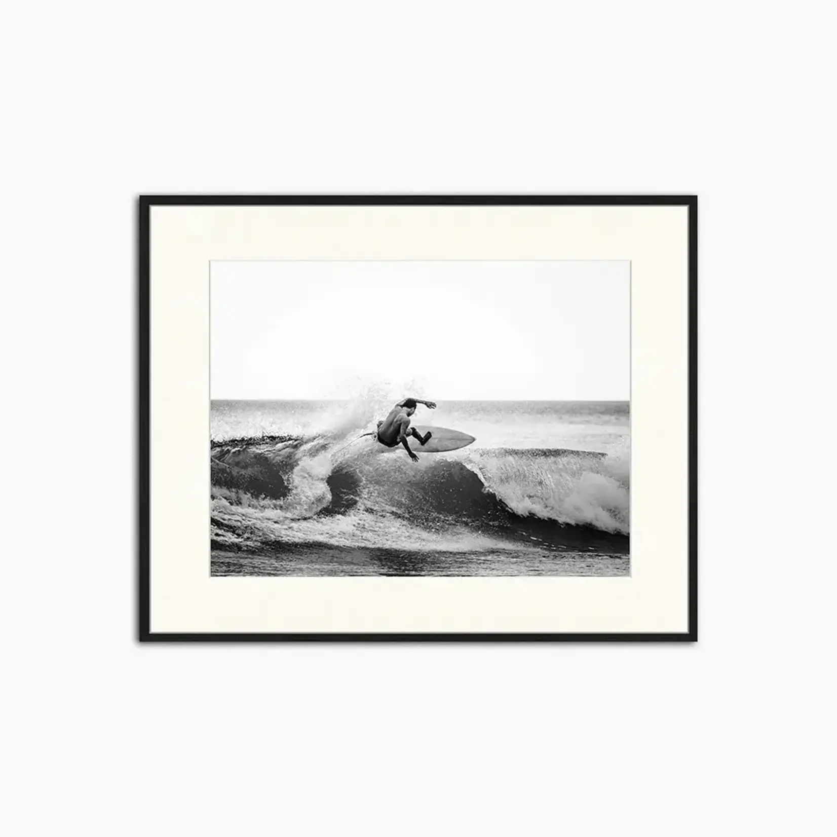 Bild Surfing Schwarz/Weiss, gerahmt Schwarz, 90x70cm