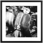 Bild Vespa Front 80x80cm Holzrahmen schwarz