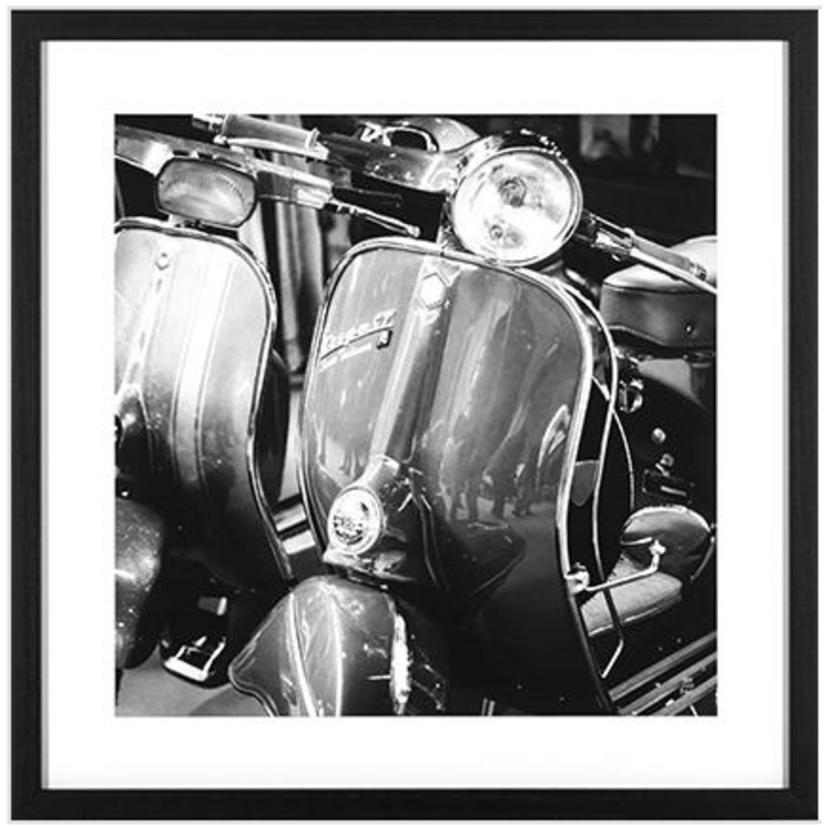 Bild Vespa Front 80x80cm Holzrahmen schwarz