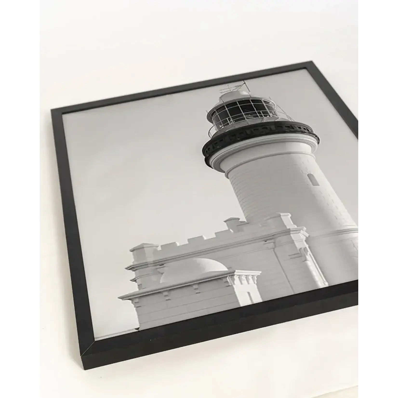 Bild Majestic Lighthouse Schwarz/Weiss, gerahmt Schwarz, 90x70cm