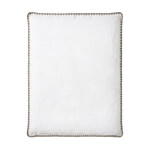 Fairhope Leinenduvetbezug 160x210cm Rückseite Baumwolle mit Stickrand  weiss-sand