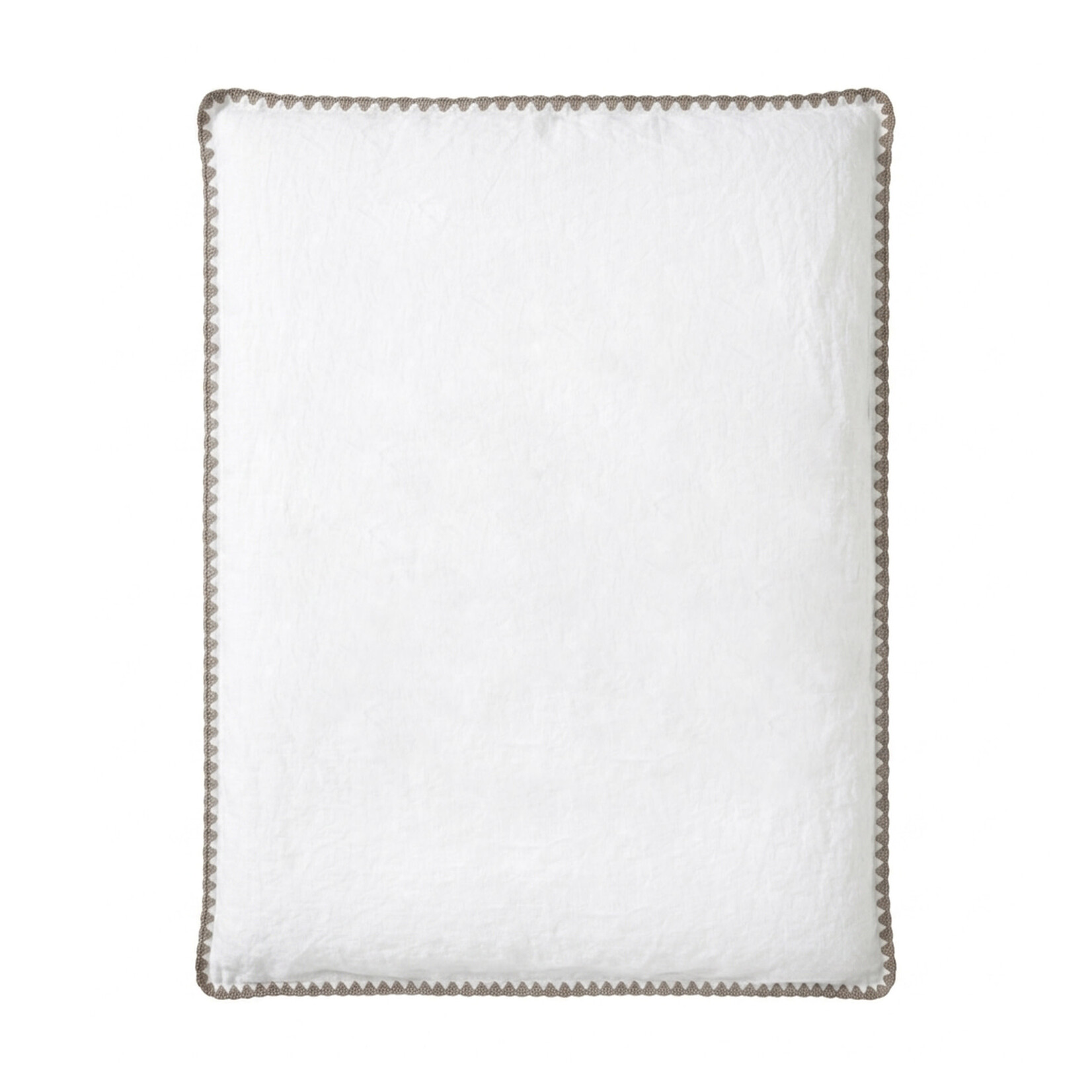Fairhope Leinenduvetbezug 160x210cm Rückseite Baumwolle mit Stickrand  weiss-sand