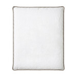Fairhope Leinenduvetbezug 160x220cm Rückseite Baumwolle mit Stickrand  weiss-sand