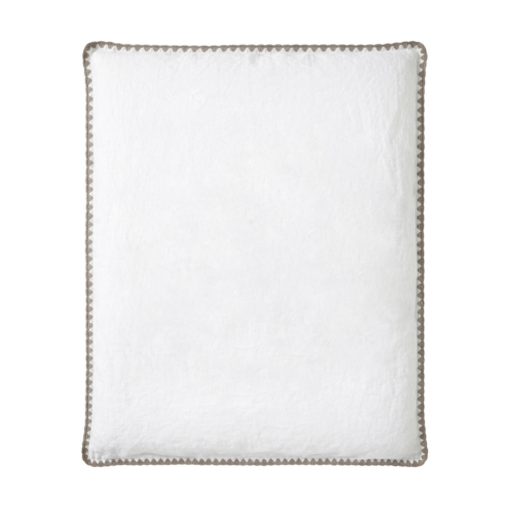 Fairhope Leinenduvetbezug 160x220cm Rückseite Baumwolle mit Stickrand  weiss-sand