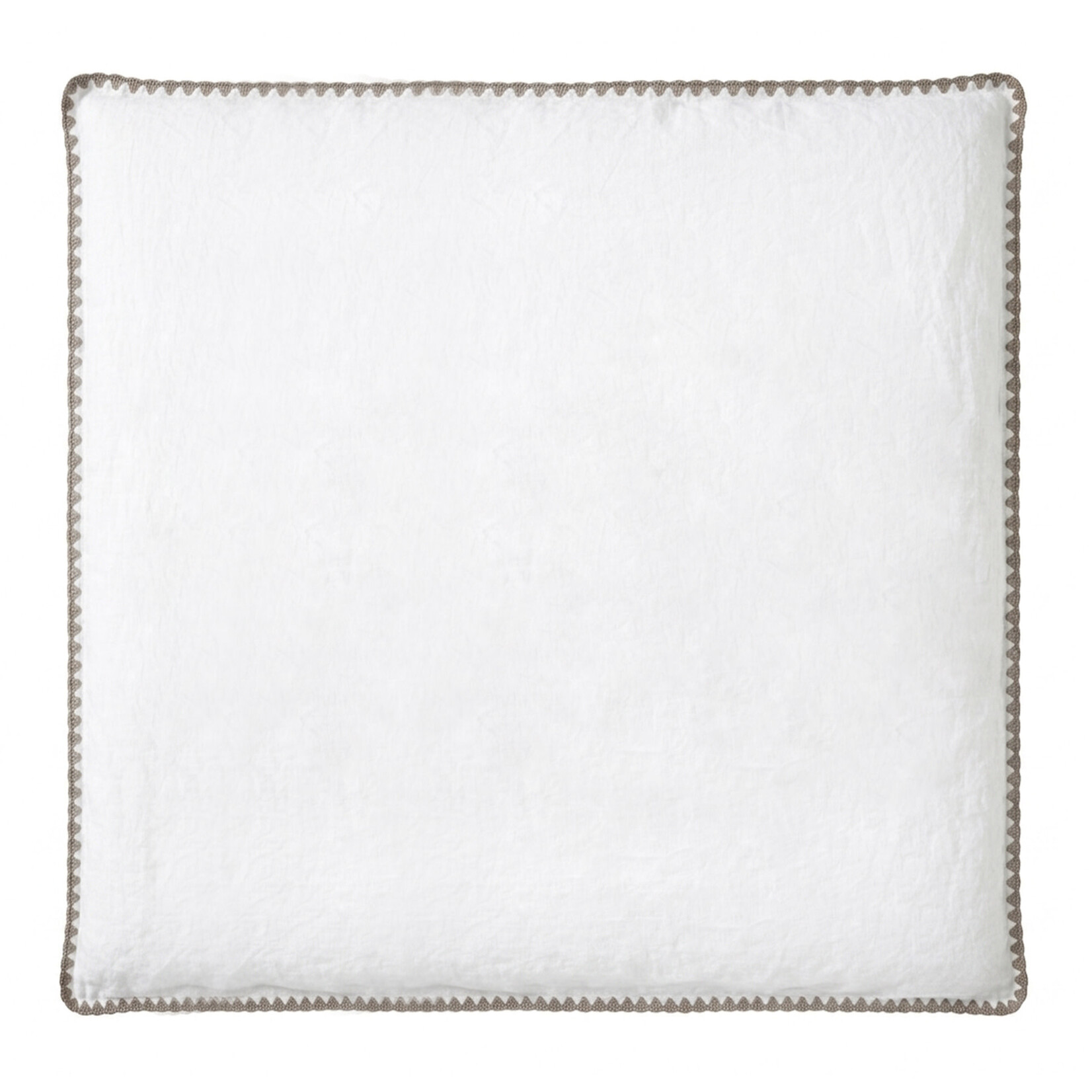 Fairhope Leinenduvetbezug  240x220cm  Rückseite Baumwolle mit Stickrand weiss-sand