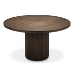 Aiden Esstisch rund D120xH76cm, Farbe: Weathered Oak, Füsse: gerillt