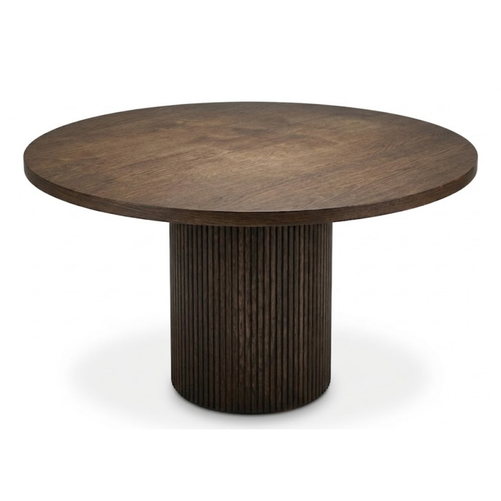 Aiden Esstisch rund D120xH76cm, Farbe: Weathered Oak, Füsse: gerillt