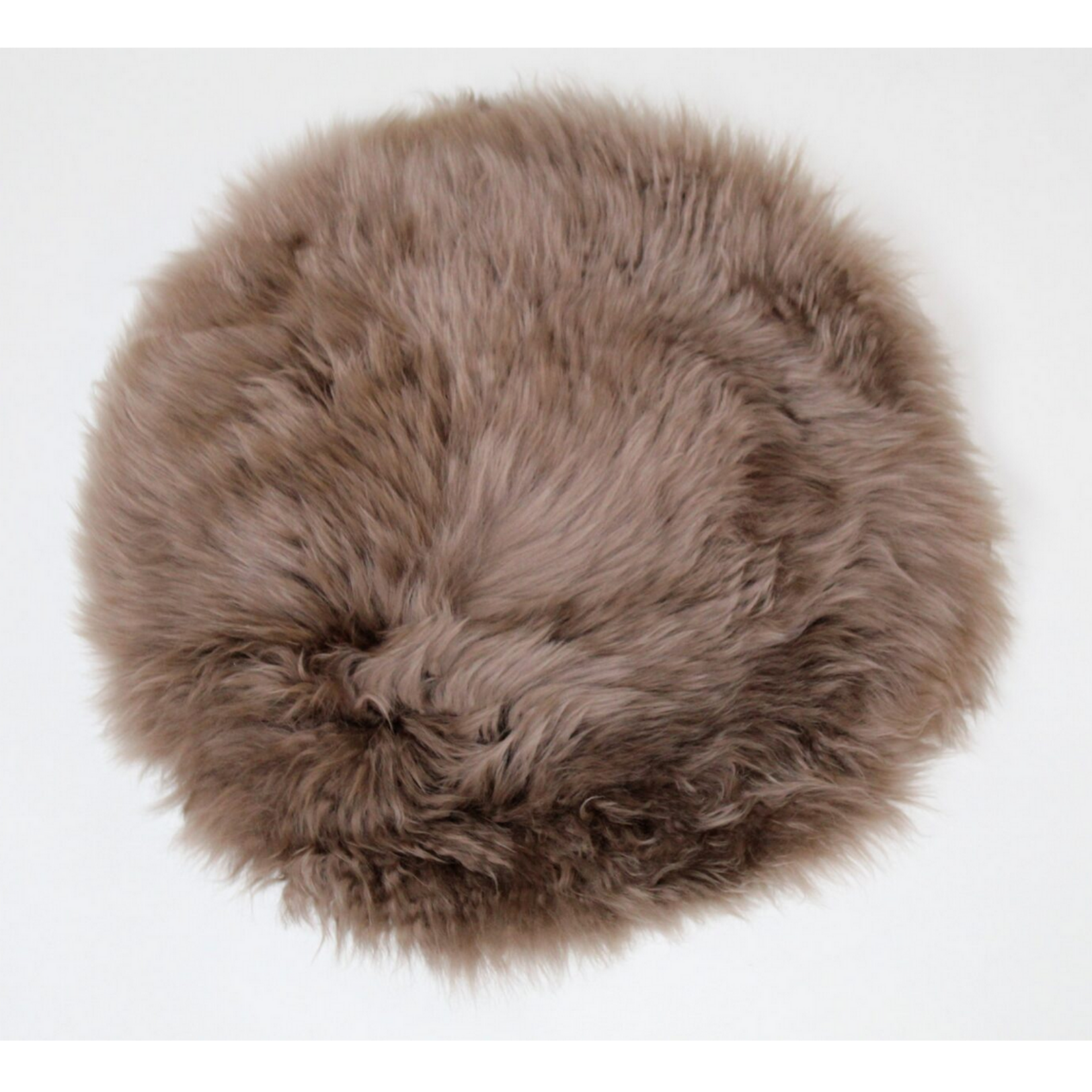2345 Sitzkissen Schaffell rund 37cm taupe