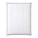 Lindeo Duvetbezug aus 100% Leinen, 160x210cm, weiss mit schwarzer Kedernaht