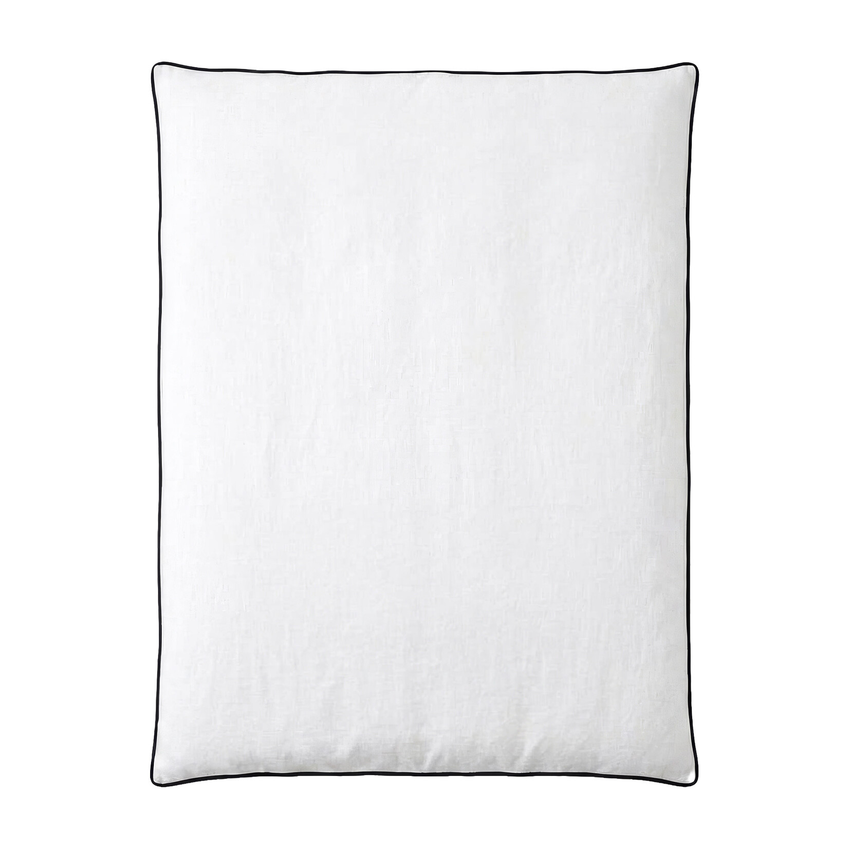 Lindeo Duvetbezug aus 100% Leinen, 160x210cm, weiss mit schwarzer Kedernaht