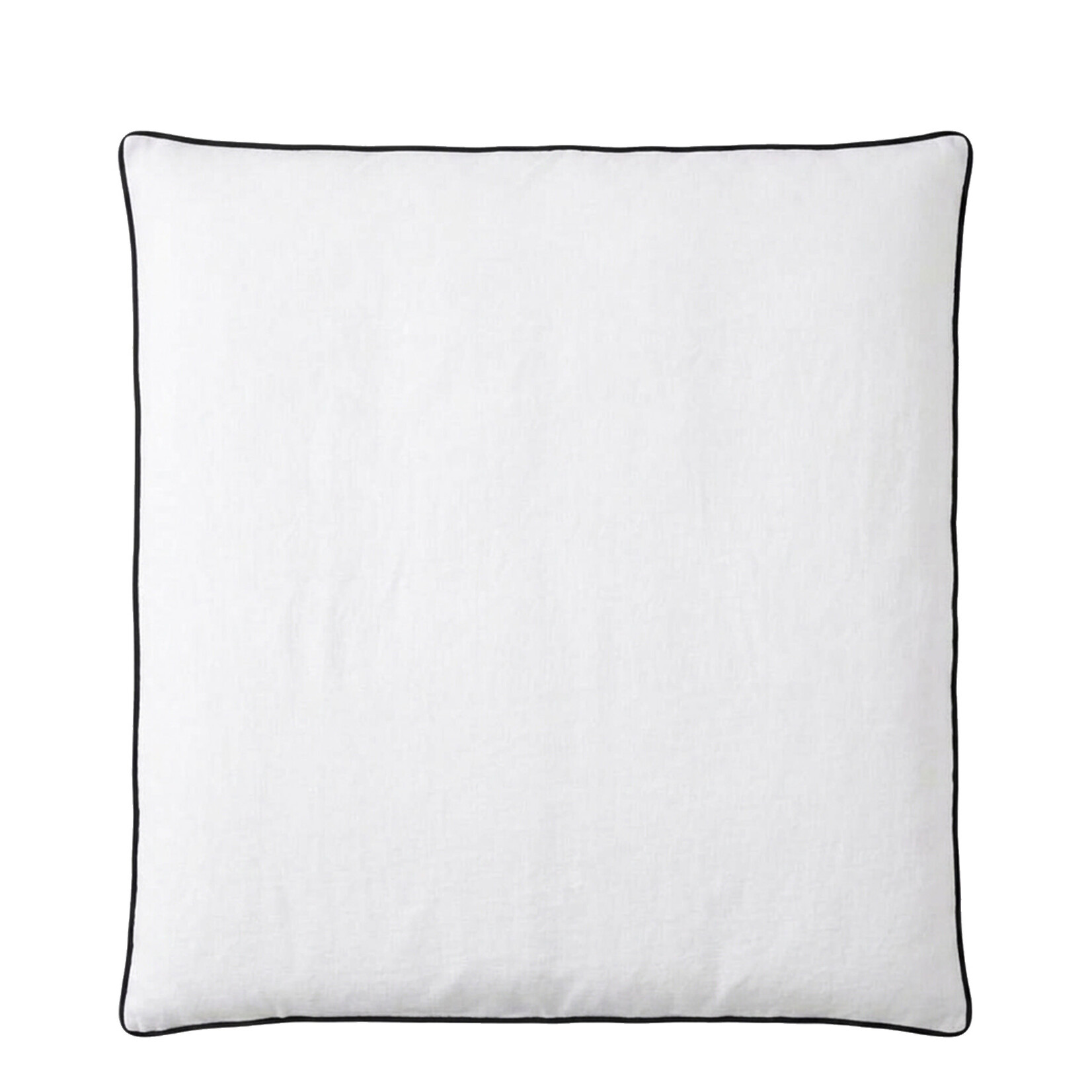 Lindeo Duvetbezug aus 100% Leinen, 200x210cm,weiss mit schwarzer Kedernaht