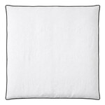 Lindeo Duvetbezug aus 100% Leinen, 240x240cm, weiss mit schwarzer Kedernaht