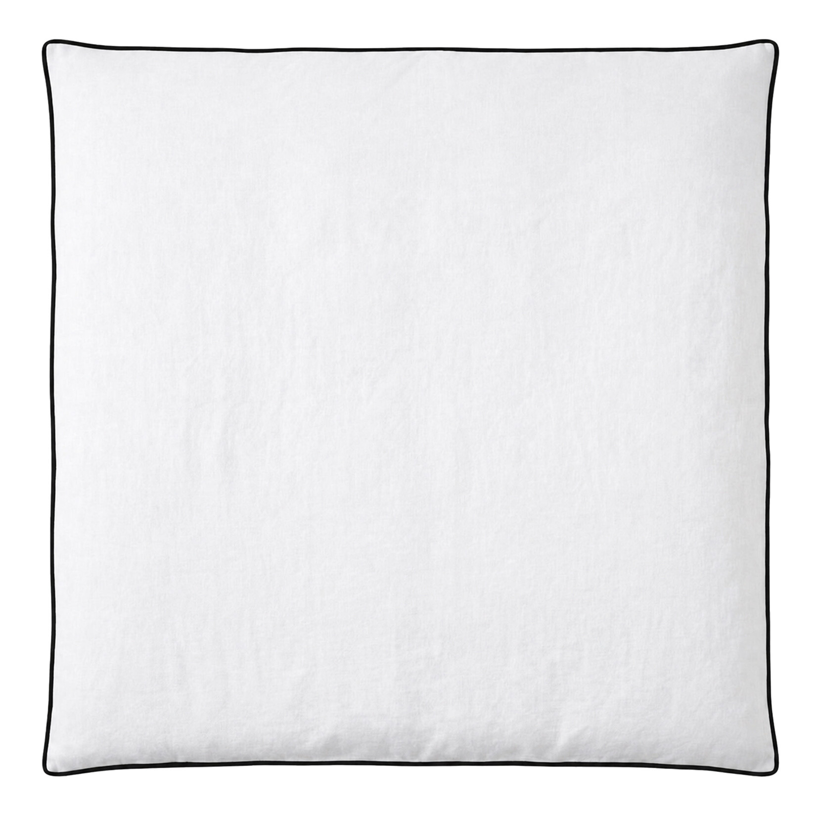 Lindeo Duvetbezug aus 100% Leinen, 240x240cm, weiss mit schwarzer Kedernaht