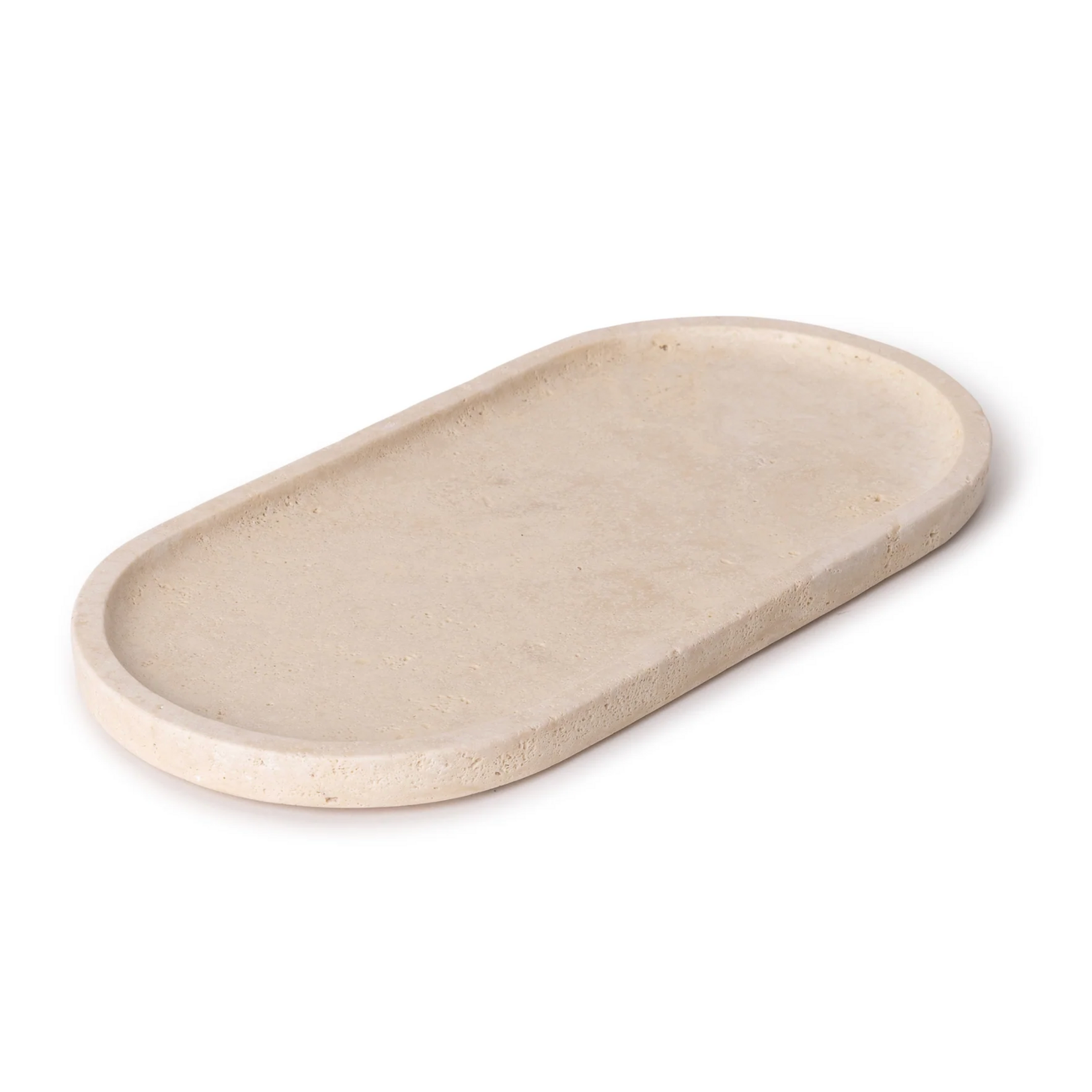 6006 Rovera Tablett oval Travertin 15x30cm