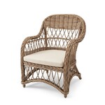 Rattan Sessel eckig 76x84xH86cm Kissen weiss