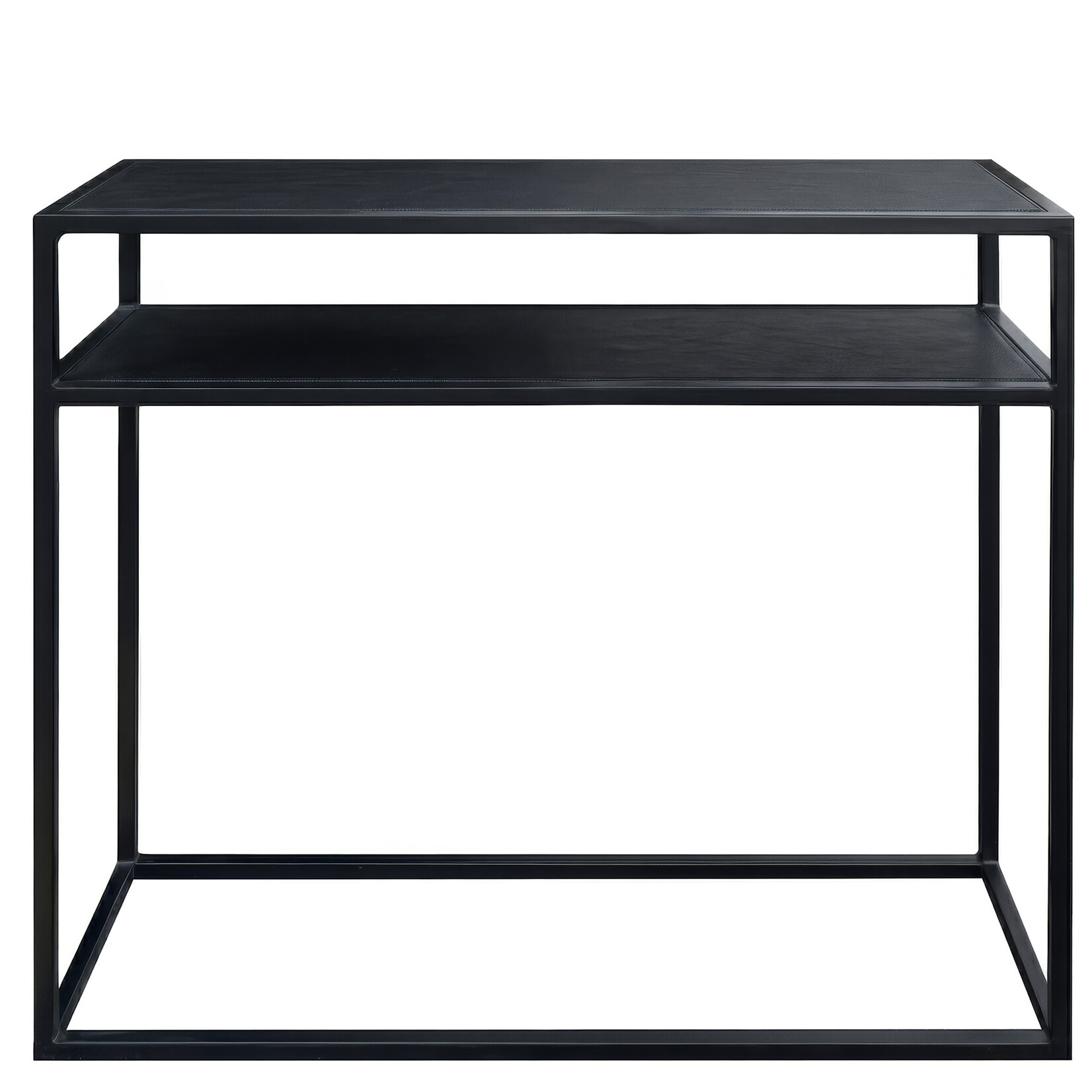 Caeso Sideboard 100x30x85cm, Gestell: schwarz, Leder: schwarz