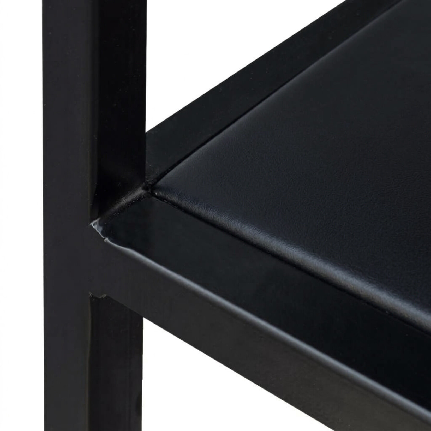 Caeso Sideboard 100x30x85cm, Gestell: schwarz, Leder: schwarz