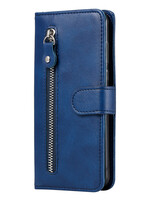 JVS Products Samsung Galaxy S20 hoesje - Bookcase - Pasjeshouder - Portemonnee - Rits - Kunstleer - Blauw