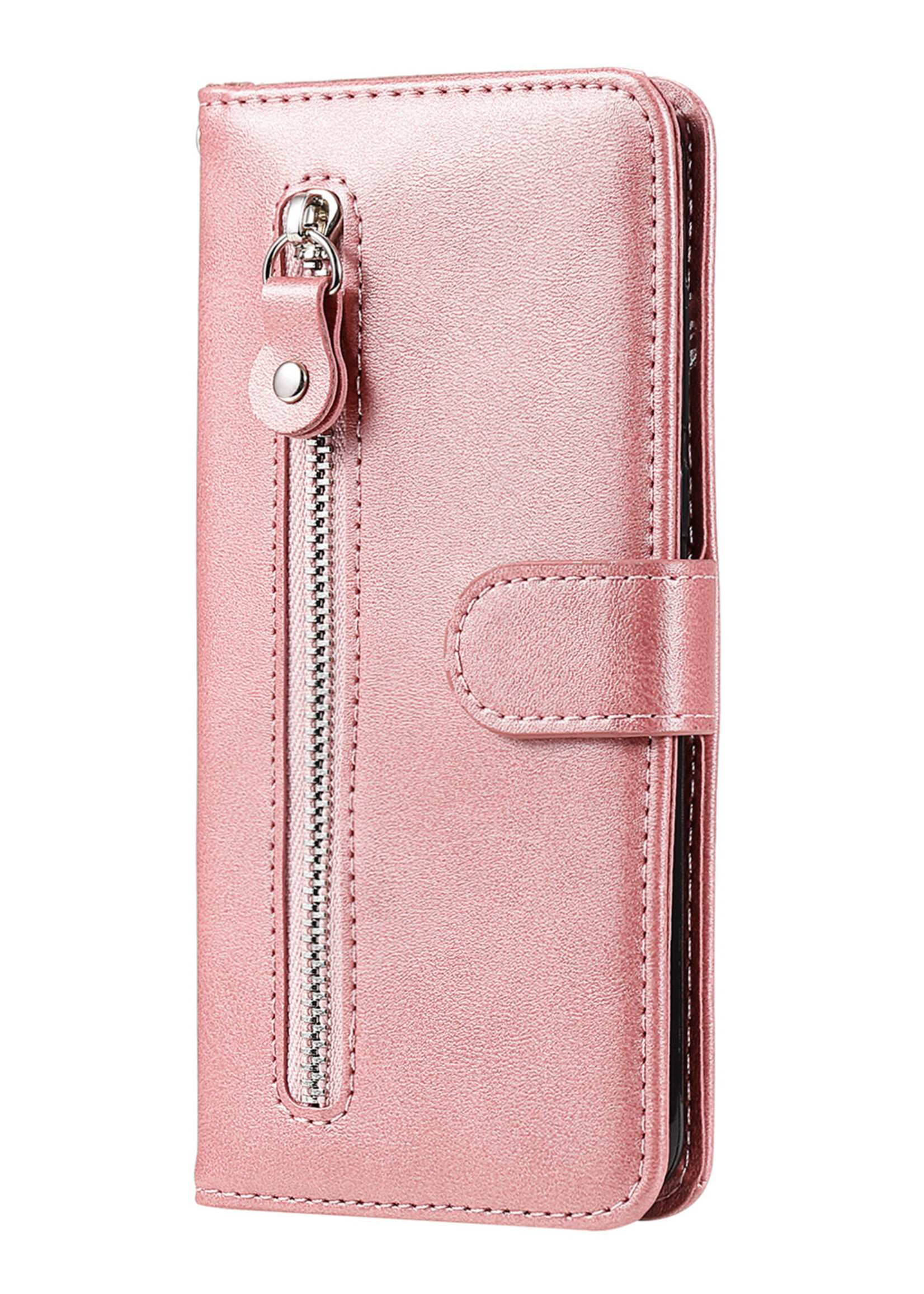 JVS Products Samsung Galaxy S20 Ultra hoesje - Bookcase - Pasjeshouder - Portemonnee - Rits - Kunstleer - Rose Goud