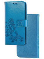 JVS Products iPhone 7 hoesje - Bookcase - Pasjeshouder - Portemonnee - Bloemenprint - Kunstleer - Blauw