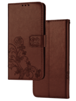 JVS Products iPhone 7 hoesje - Bookcase - Pasjeshouder - Portemonnee - Bloemenprint - Kunstleer - Bruin