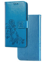 JVS Products iPhone 8 hoesje - Bookcase - Pasjeshouder - Portemonnee - Bloemenprint - Kunstleer - Blauw