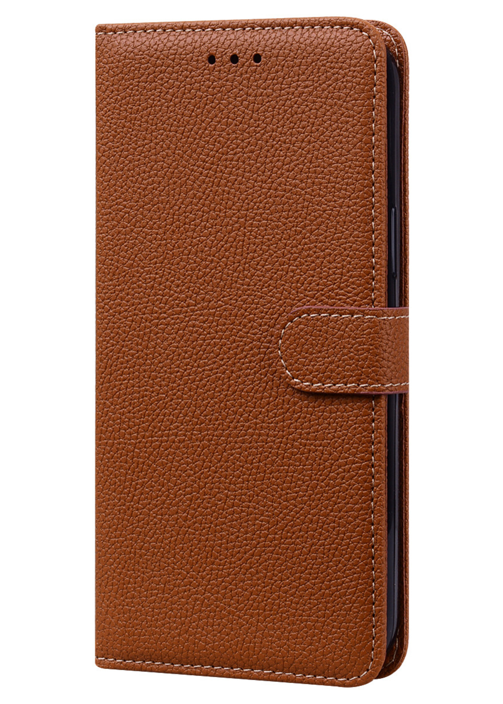 JVS Products Xiaomi Redmi Note 10 5G hoesje - Bookcase - Koord - Pasjeshouder - Portemonnee - Camerabescherming - Kunstleer - Bruin