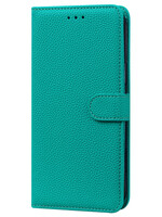 JVS Products Xiaomi Redmi Note 10 5G hoesje - Bookcase - Koord - Pasjeshouder - Portemonnee - Camerabescherming - Kunstleer - Cyaan