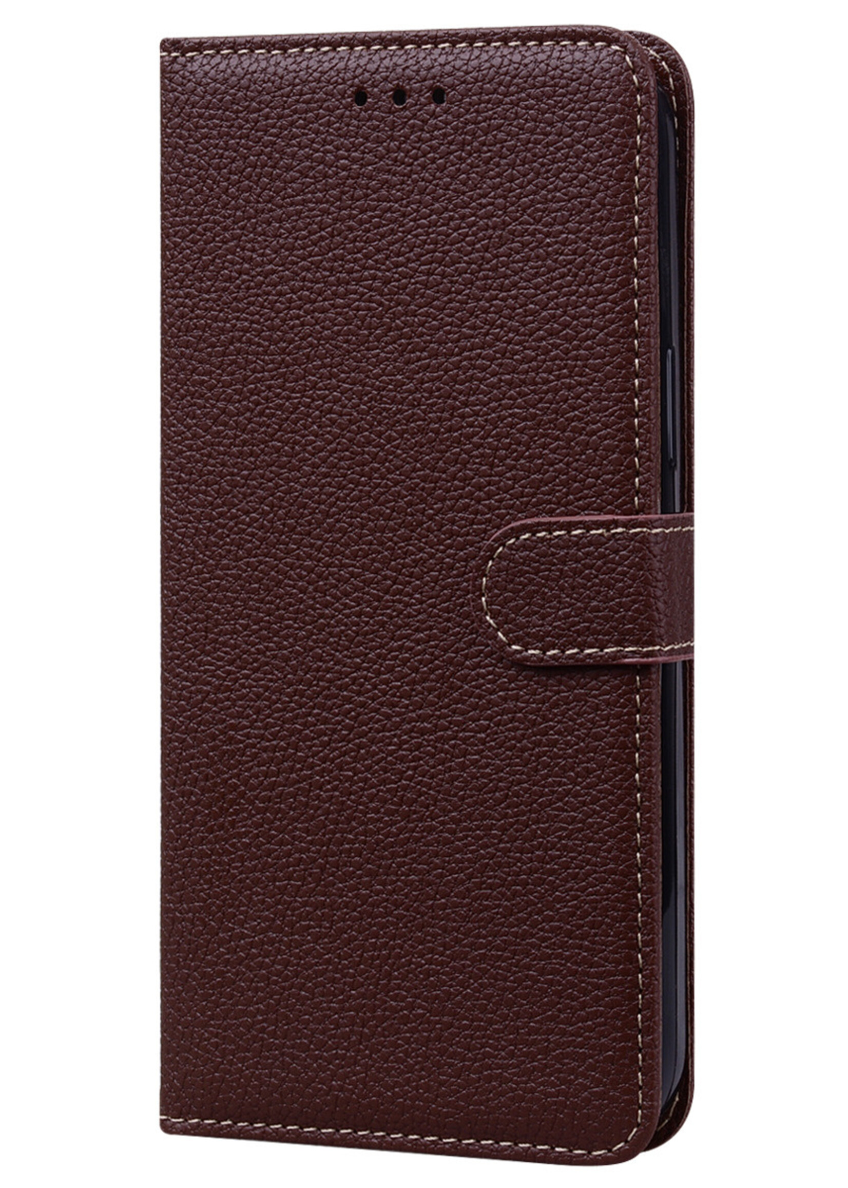 JVS Products Xiaomi Redmi Note 10 5G hoesje - Bookcase - Koord - Pasjeshouder - Portemonnee - Camerabescherming - Kunstleer - Donkerbruin