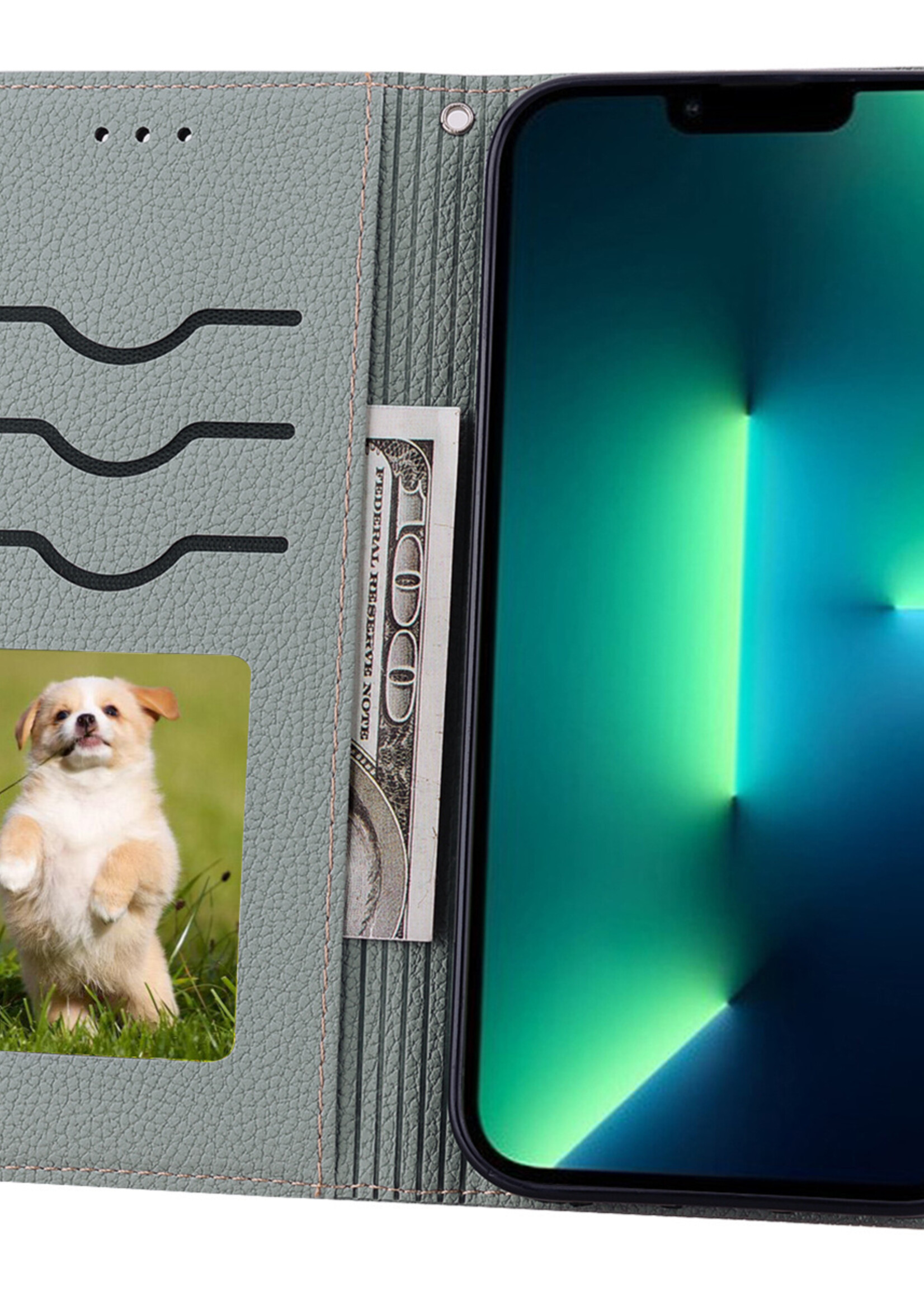 JVS Products Xiaomi Redmi Note 10 5G hoesje - Bookcase - Koord - Pasjeshouder - Portemonnee - Camerabescherming - Kunstleer - Grijs