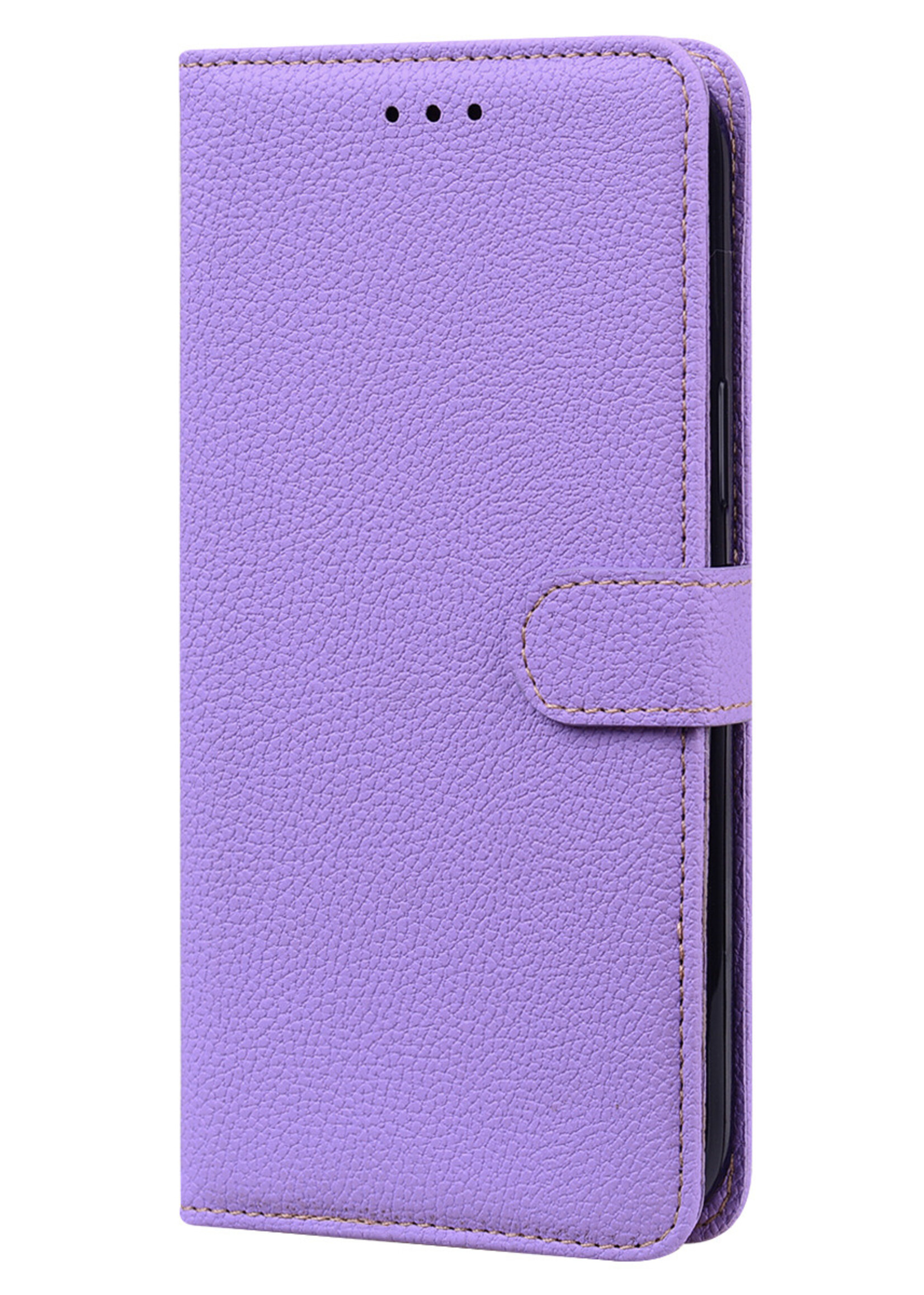 JVS Products Xiaomi Redmi Note 10 5G hoesje - Bookcase - Koord - Pasjeshouder - Portemonnee - Camerabescherming - Kunstleer - Lichtpaars