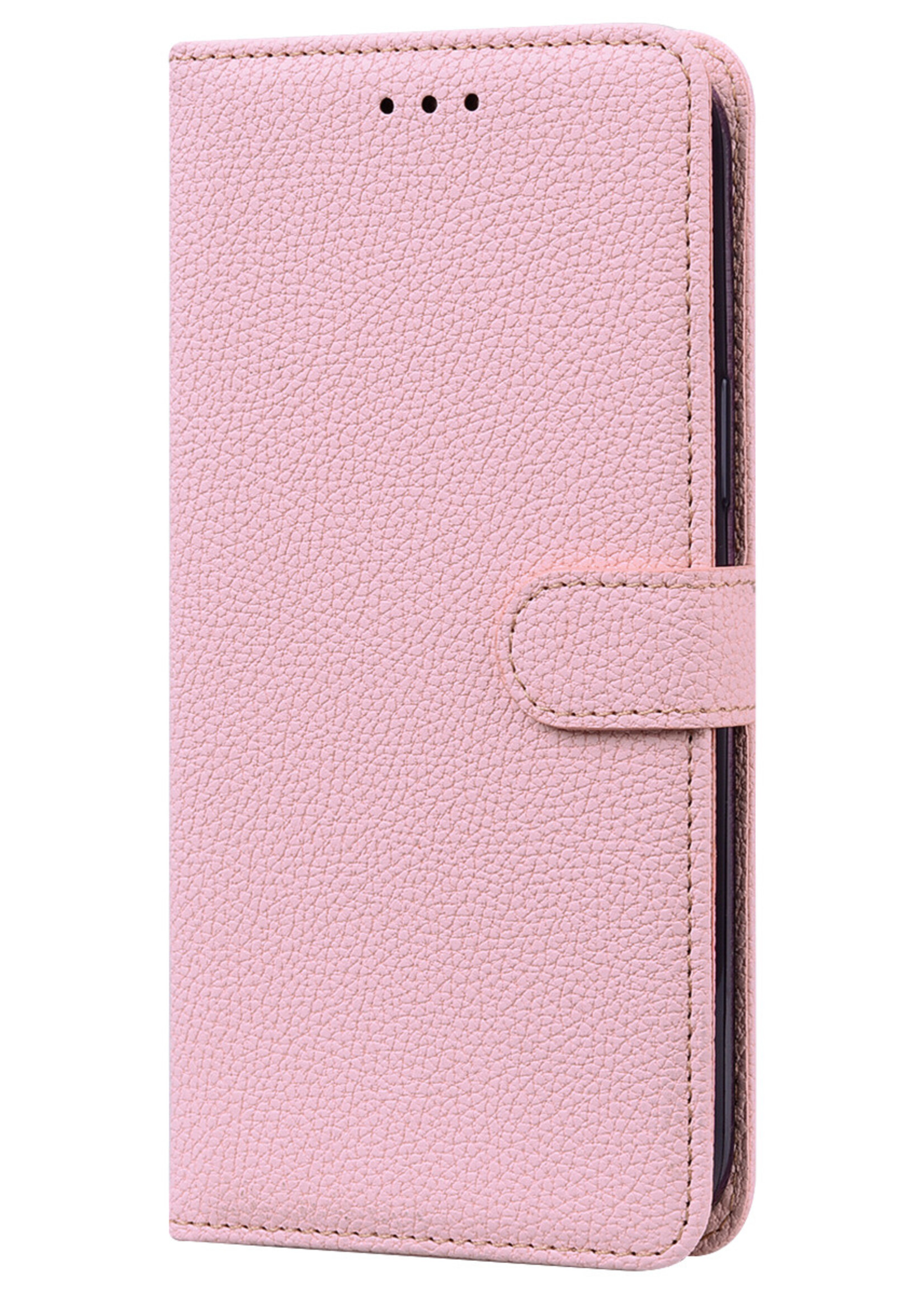 JVS Products Xiaomi Redmi Note 10 5G hoesje - Bookcase - Koord - Pasjeshouder - Portemonnee - Camerabescherming - Kunstleer - Roze