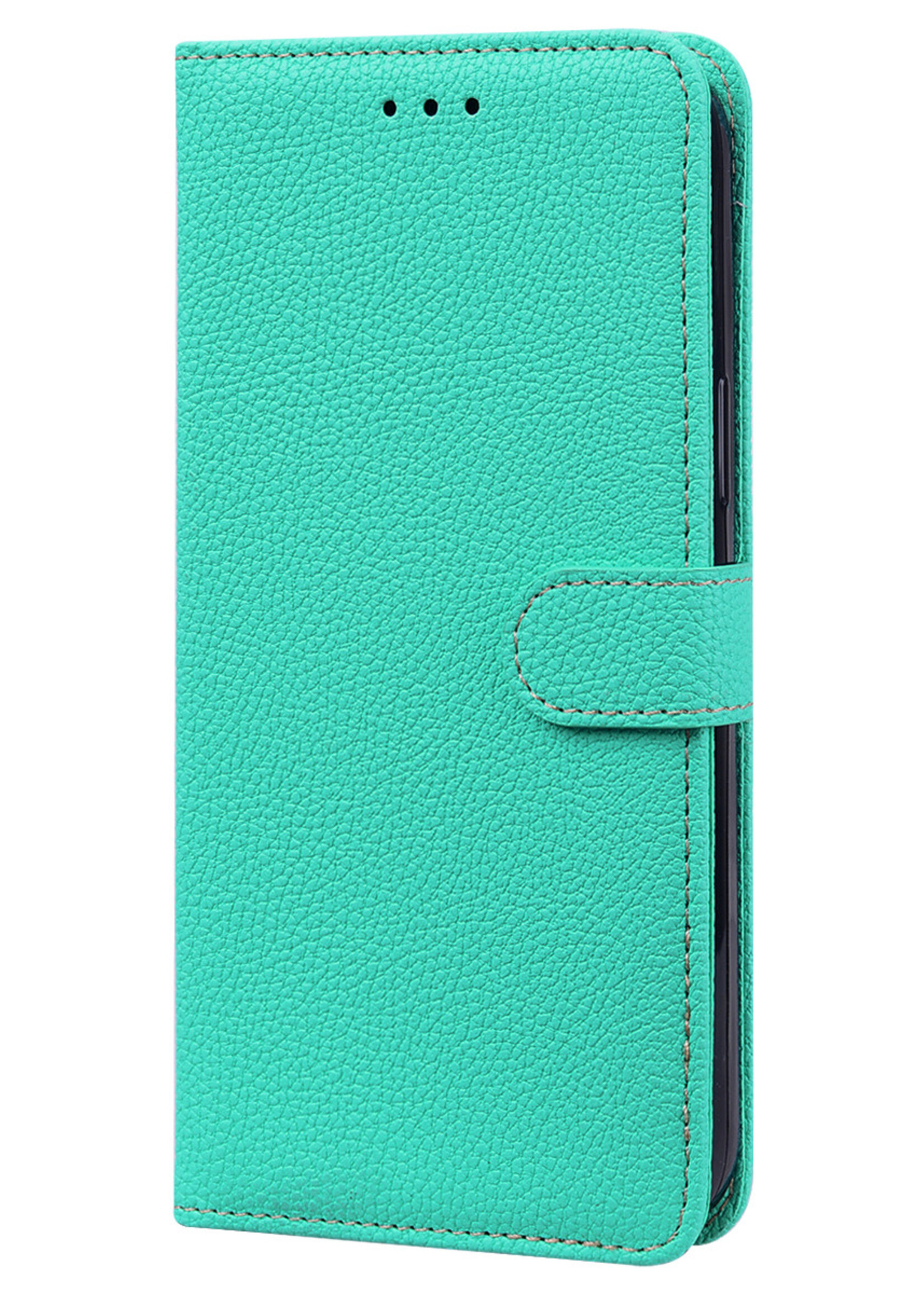 JVS Products Xiaomi Redmi Note 10 5G hoesje - Bookcase - Koord - Pasjeshouder - Portemonnee - Camerabescherming - Kunstleer - Turquoise