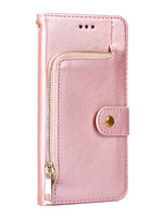 JVS Products Xiaomi Redmi Note 10 5G hoesje - Bookcase - Koord - Pasjeshouder - Portemonnee - Rits - Kunstleer - Rose Goud