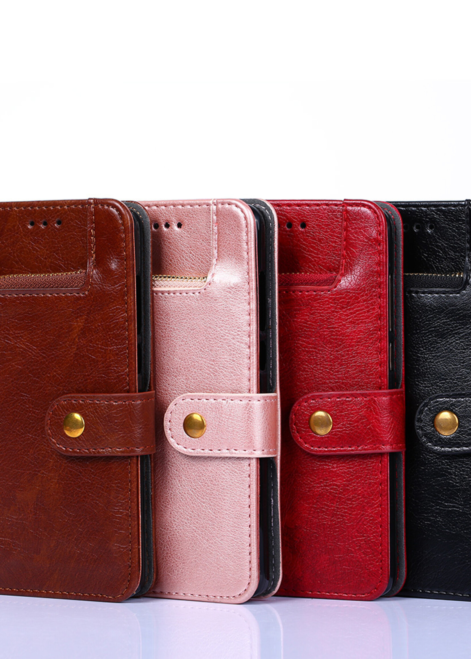 JVS Products Xiaomi Redmi Note 10 5G hoesje - Bookcase - Koord - Pasjeshouder - Portemonnee - Rits - Kunstleer - Zwart